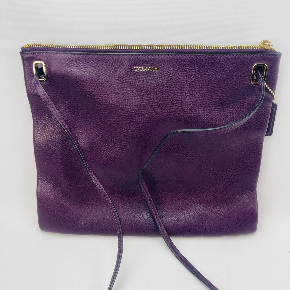 Coach Purple Leather Slim Shoulder or Crossbody Bag 11 1/2 x 10"